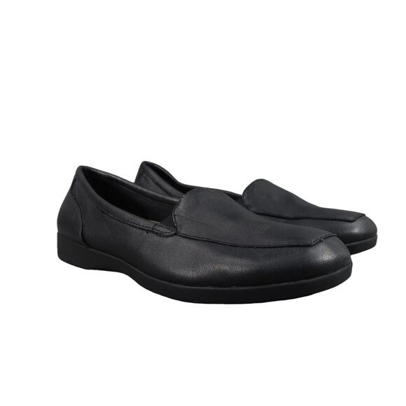 Easy Spirit Shoes Womens 8 Loafers Slip On Leather Black Comfort Walking Classic - Picture 1 of 13